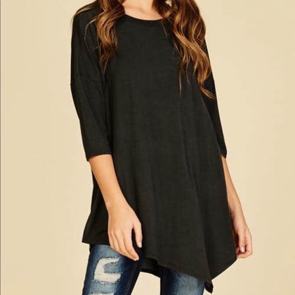 Faded Charcoal Asymmetrical Tunic